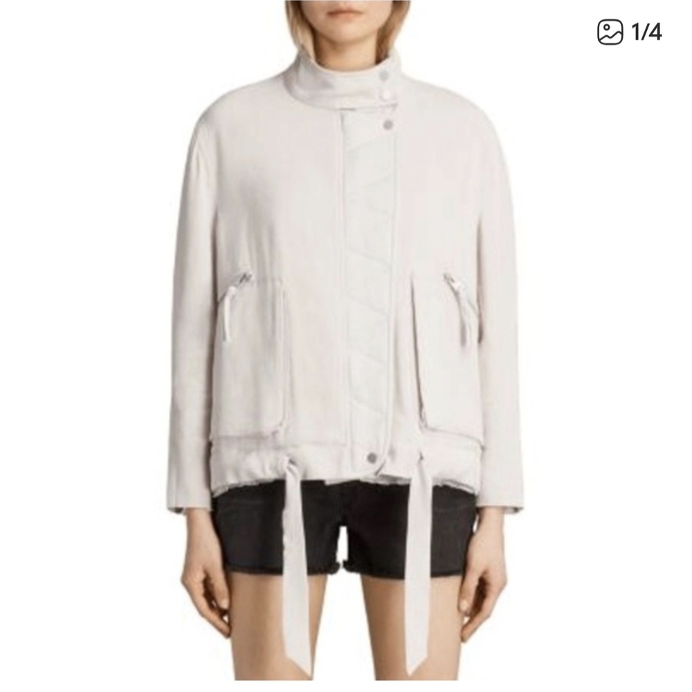 All Saints Victorua Women's Light Cream Utility Jacket